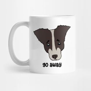 go away. sad dog Mug